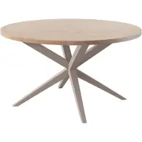 Pronto Wonen Eettafel Mascaro 120 cm rond misty oak - Spinpoot - Melamine - Bruin -