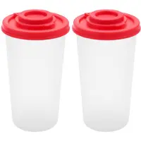 MaxPower 2 Zout- en Pepervaatjes Vochtbestendige Zoutvaatjes met Rode Deksels Luchtdichte Plastic Kruidenpotjesdispenser