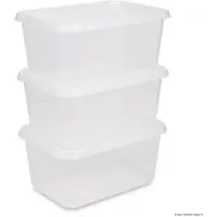 Viking Basic PP (Polypropeen) Opbergdoos 44 L Met deksel Transparant 3 x 5,9 x 3,85 cm 3 Stuks