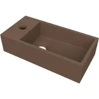 Arcqua Flair Fontein 36x18 cm Links Met Kraangat Mat Chocola