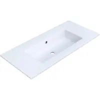Arcqua Mira Wastafel Enkel Zonder Kraangat 101x46x16 cm Mat Wit