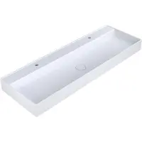 Arcqua edge wastafel enkel 2 kraangaten 120x47x12 cm mat wit