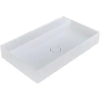 Arcqua Edge Wastafel Enkel Zonder Kraangat 80x47x12 cm Mat Wit
