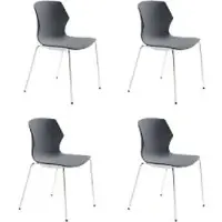 Mayer Sitzmöbel Stapelbare stoel Kunststof Antraciet 150 kg 2510 510 x 530 x 805 mm 4 Stuks