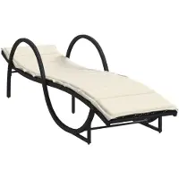 vidaXL Ligbedden 2 st met kussens poly rattan zwart