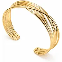 Cilla Jewels Goudkleurige Open Damesarmband met Gekruiste Golfbanden