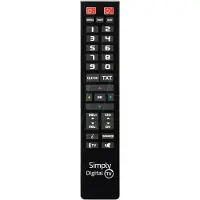 Superior SIMPLY DIGITAL TV 2IN1 UNIVERSAL-FJERNBETJENING MED STORE TASTER TIL 2 APPARATER (Universele afstandsbediening), Afstandsbediening, Zwart, Zilver