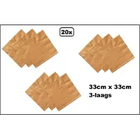Wefiesta 20 stuks Servetten rose goud 33cm x 33cm - 3 laags - Cocktail servet diner eten knoeien restaurant BBQ thema feest verjaardag feest