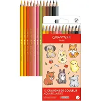 Caran d'Ache kleurpotloden - Aquarel Kawaii Animals - 12 stuks