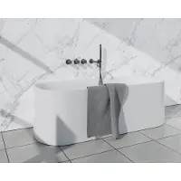FortiFura Nebbio Badcombinatie-set - thermostaatkraan - wandaansluitbocht met handdouchehouder - gladde doucheslang - staaf handdouche - uitloop - gunmetal (antraciet)