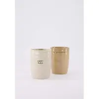 Zusss Set Van 2 Koffiemokken Happy Place & Mijn Genietmomentje - Keramieken Mokken - Sand - 225Ml Keramiek Zand