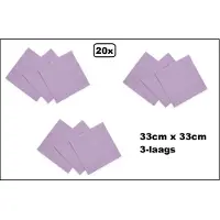 Wefiesta 20 stuks Servetten lila 33cm x 33cm - 3 laags - Cocktail servet diner eten knoeien restaurant BBQ thema feest verjaardag feest