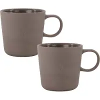 Zusss Set Van 2 Koffiemokken Met Oor Hartje - Keramieken Mokken - Bruin - 230Ml Keramiek Bruin