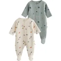 Next - Jongens - Set van 2 gewatteerde babyslaappakjes - Blauw