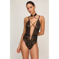 Hunkemoller Private body open kruis Brandy Zwart Dames | Maat: XS