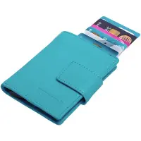 Figuretta Cardprotector Leren Portemonnee met RFID Bescherming Lichtblauw