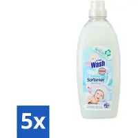 At Home 5 x - Wash - Wasverzachter - Sensitive - 20 Wasbeurten - Wasverzachter - Wasverzachter Sensitive - Wasverzachter Voor Kleding - Wasverzachter Voor Alle Stoffen - Wasverzachter Voor Katoen