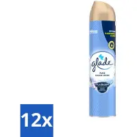 Glade 12 x – Luchtverfrisser Spray – Pure Clean Linen – 300 ml - Luchtverfrisser Linnen Geur - Frisse Luchtverfrisser Spray - Luchtverfrisser Tegen Geurtjes - Luchtverfrisser Met Essentiële Oliën