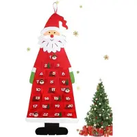 OEM Adventskalender - 24 vakken - 115x45 cm - Adventskalender - kerstcadeau - aftellen tot kerst - vilten adventskalender - om op te hangen - 24 stoffen zakjes