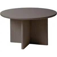 Nest of Nora Ronde salontafel Lona - 80 cm - Houten kruispoot met ribstructuur - Taupe