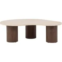 Nest of Nora Ovale salontafel Anli - Travertinlook - MDF - Beige
