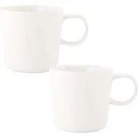 Zusss Set Van 2 Koffiemokken Met Oor Hartje - Keramieken Mokken - Wit - 230Ml Keramiek Wit