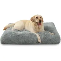 Sonstiges Hondenbed, wasbaar, pluche, grijs, 105x70 cm, antislip onderkant