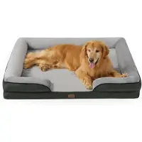 Bedsure Orthopedisch hondenbed, 134x106 cm, ovaal gevormd, gemaakt van schuim, wasbaar, antislip, in de kleur groen