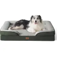 Bedsure Orthopedisch hondenbed, ergonomische hondenbank, 106x80 cm, met koudschuim, geschikt voor grote honden, wasbaar, antislip, in de kleur groen