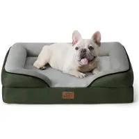 Bedsure Orthopedisch hondenbed, ergonomische hondenbank, 71x58 cm, groen (dennenhout)