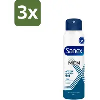 Sanex 3 x – Deodorant Spray – Men 72H Active Control – 200 ml - Kabel - Kabels - Kabelsysteem - Kabelsysteem