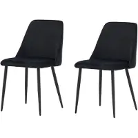 Nest of Nora Set van 2 - Fluwelen eetkamerstoelen Nila - Zwart