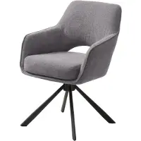 Nest of Nora Set van 2 - Draaibare eetkamerstoelen met armleuningen Kavo - Chenille - Grafiet