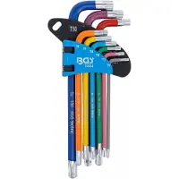 Bgs Stiftsleutelset - meerkleurig - Torx met boring en kogelkop T10 - T50 - 9 delig