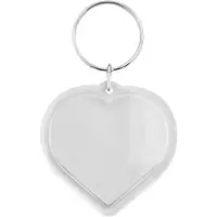 Combicraft Plexiglas sleutelhanger blanco hart groot 50x50mm - 25 stuks