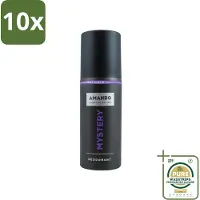 Amando 10 x - Mystery - Deodorant - Spray - 150 ml - Grootverpakking - Mystery Deodorant Spray - Mannelijke Geur - Kruiden Geur - Vanille Geur - Deodorant Spray