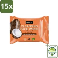 Sence 15 x - Coconut - Gezichtsreinigingsdoekjes - Verzorgend - 20 Doekjes - Grootverpakking - Gezichtsreinigingsdoekjes - Kokos - Huidverzorging - Make-up Verwijderen - Hydrateren