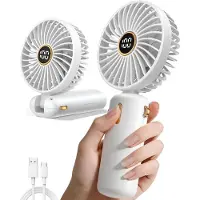 Tyr Handwaaier - Kleine Zakventilator - Oplaadbare Miniventilator - Wit - 19cm x 9cm x 4cm