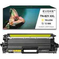 Evoke Gele tonercartridge, Brother TN-821XXL (TN821XXLY), XXL, opbrengst: 12.000 pagina's, compatibel met MFC-L9630CDN / HL-L9470CDN / HL-L9670CDN