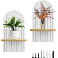 OEM Houten wandplank - boho-interieur - opbergplank - kinderkamer - decoratie - kantoor - woonkamer - slaapkamer - 2 planken - houten plank