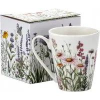 Marco polo Merkloos Porseleinen Mok 330ml - Botanische Bloemendessin, Cadeauverpakking