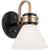 Kichler LED Wandlamp Farum | 1X E27 Max 3W | Black with Champagne Bronze