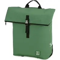 Brisby Fietstrolley Tas 2-in-1 Fietstas en Trolley Zwart 18-28L Laptopvak Verstelbare Hendel Bevestigingssysteem - Groen