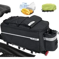 Unyqoos fietstas 10 liter – geïsoleerde, waterdichte bagagetas van 38x16x15,5 cm, met reflecterende elementen, inclusief regenhoes, afneembare schouderband, snel te verwijderen