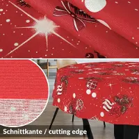 ANRO Tafelkleed Kerst maretak Rood Rond Ø140cm Rechte rand Afwasbaar Waterafstotend Binnen & Buiten