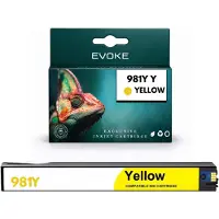 Evoke -inktpatronen, compatibel met de HP-printer 981Y L0R15A, geel, 190 ml, 16.000 pagina's, compatibel met PageWide E55650, MFP E58650, 556, 586