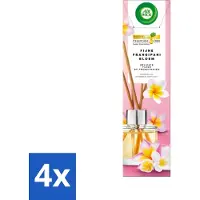 Air Wick 4 x - Geurstokjes - Delicate Frangipani Bloemen - Essentiële Oliën - 40 ml - Geurstokjes - Frangipani - Essentiële Oliën - Exotische Geur - Kamergeur