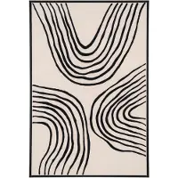 Nest of Nora Canvas schilderij 60x90 cm - Wanddecoratie vormenspel - Zwart/Beige