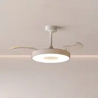 Mantra-Iluminacion Smart LED plafondventilator Coin, beige/wit, DC, stil, CCT dimbaar, crème / amber, Woon-/ Eetkamer, metaal, Modern