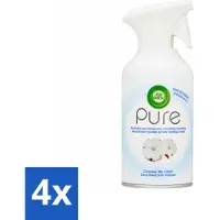 Air Wick 4 x - Spray - Zachtheid Van Katoen - Luchtverfrisser - 250 ml - Luchtverfrisser - Katoen Geur - Geurverfrisser - Frisse Geur -